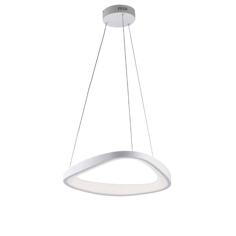 Anna Lámpara de suspensión triangular en metal y aluminio lacado blanco con LED integrado y cables eléctricos orientables 130 Ø50 BL249-S50T - Belight
