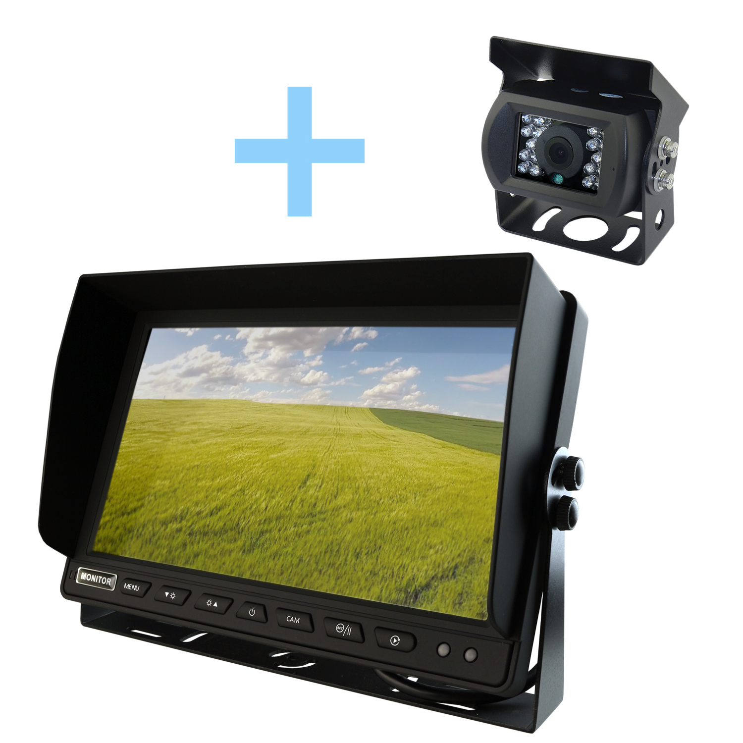Kit de cámara de aparcamiento Yatek Pantalla AHD 10,1"  + cámara trasera 1080P de visión nocturna Yatek