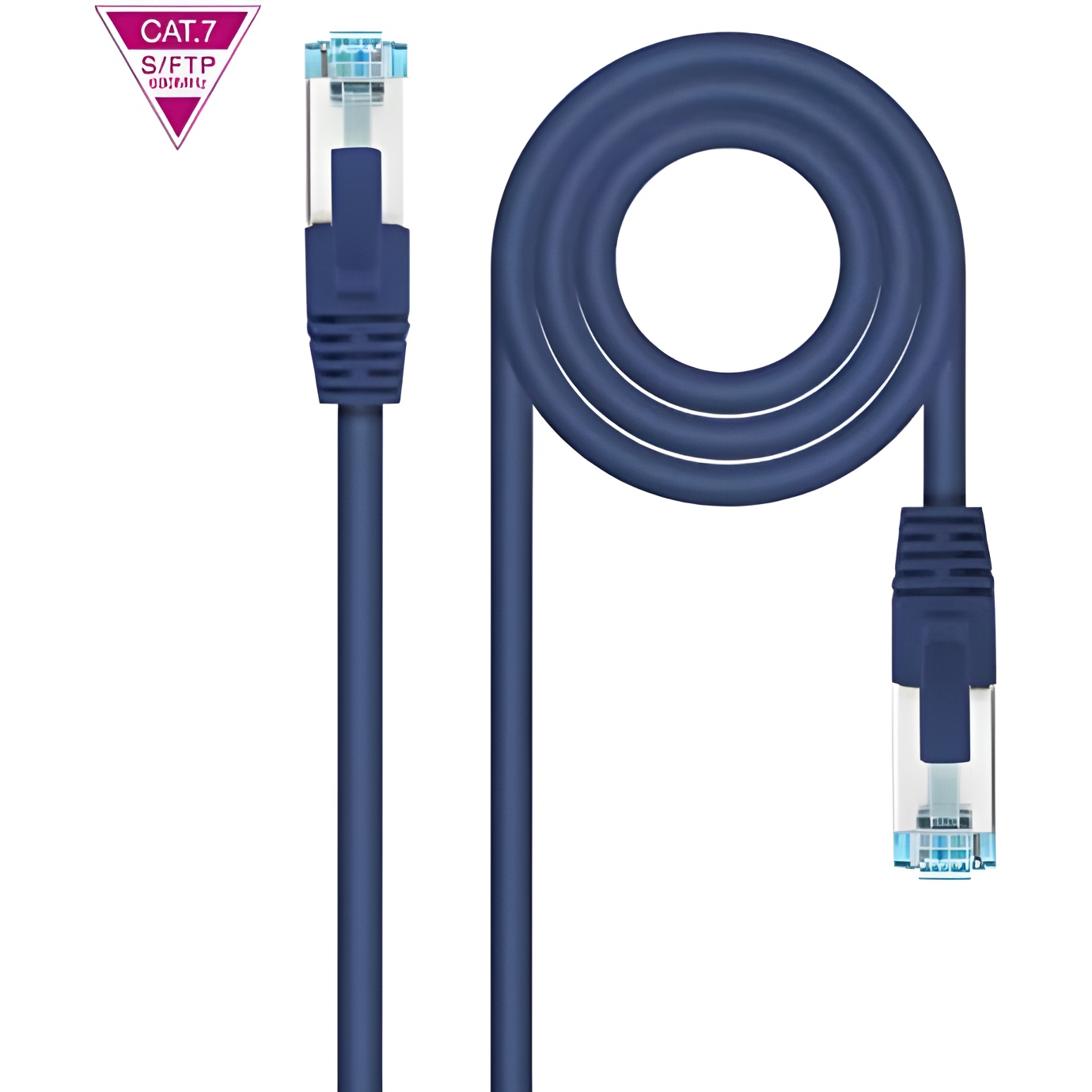 NANOCABLE 10.20.1700-L25-BL - Cable de Red Cat.7 600MHZ LSZH SFTP PIMF AWG26, Azul, 25 centímetros