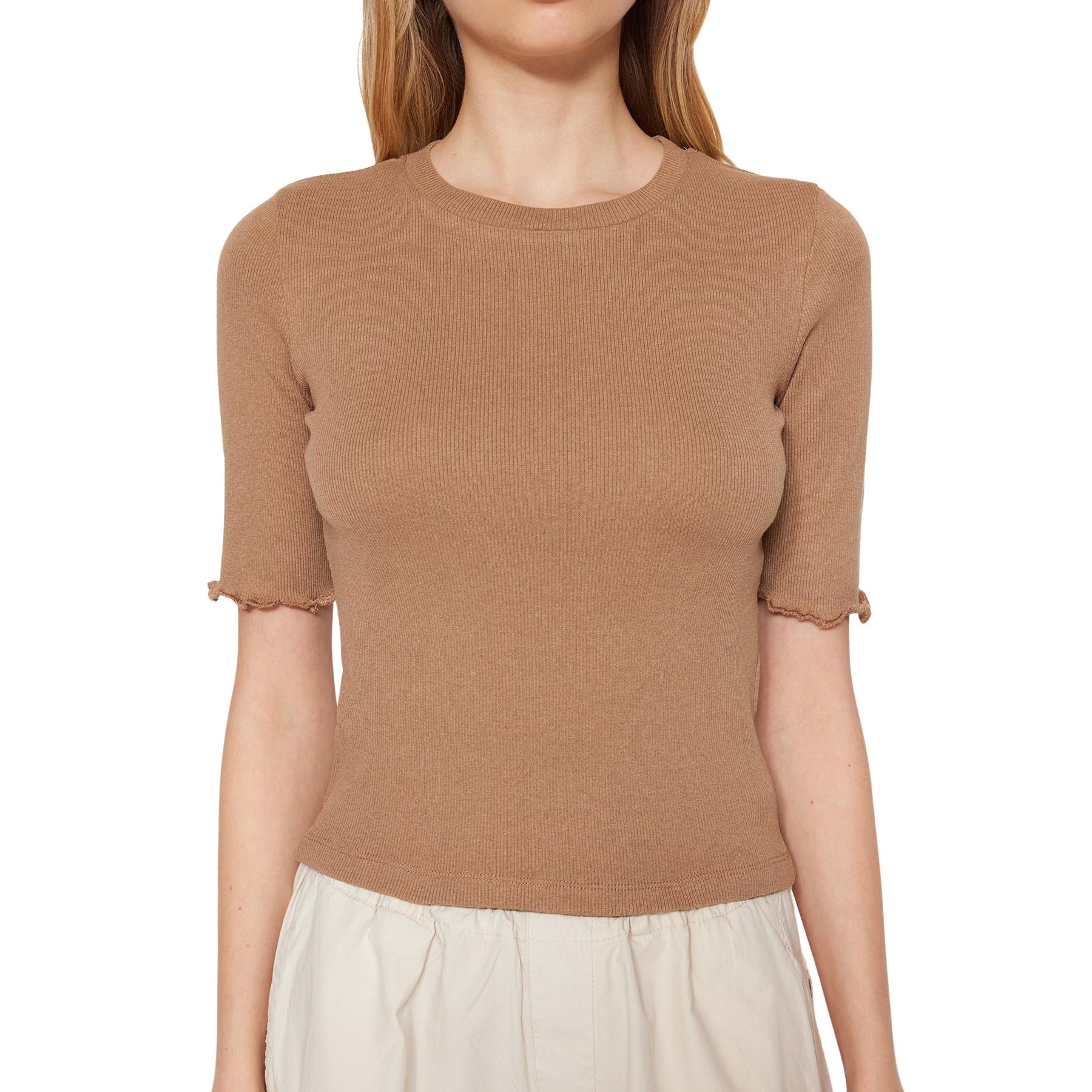 Trendyol Mujer Visón Blusa De En Tejido De Punto - Moda Actual Grande