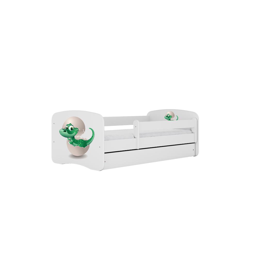 Cama 160 x80 cm Kocot Kids com gaveta e colchão BabyDreams Baby Dino White