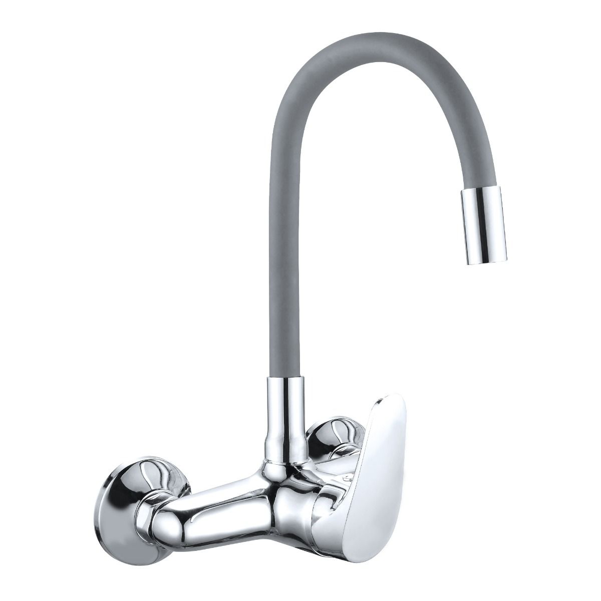 Monomando Java Fregadera Mural con Caño Flexible Gris