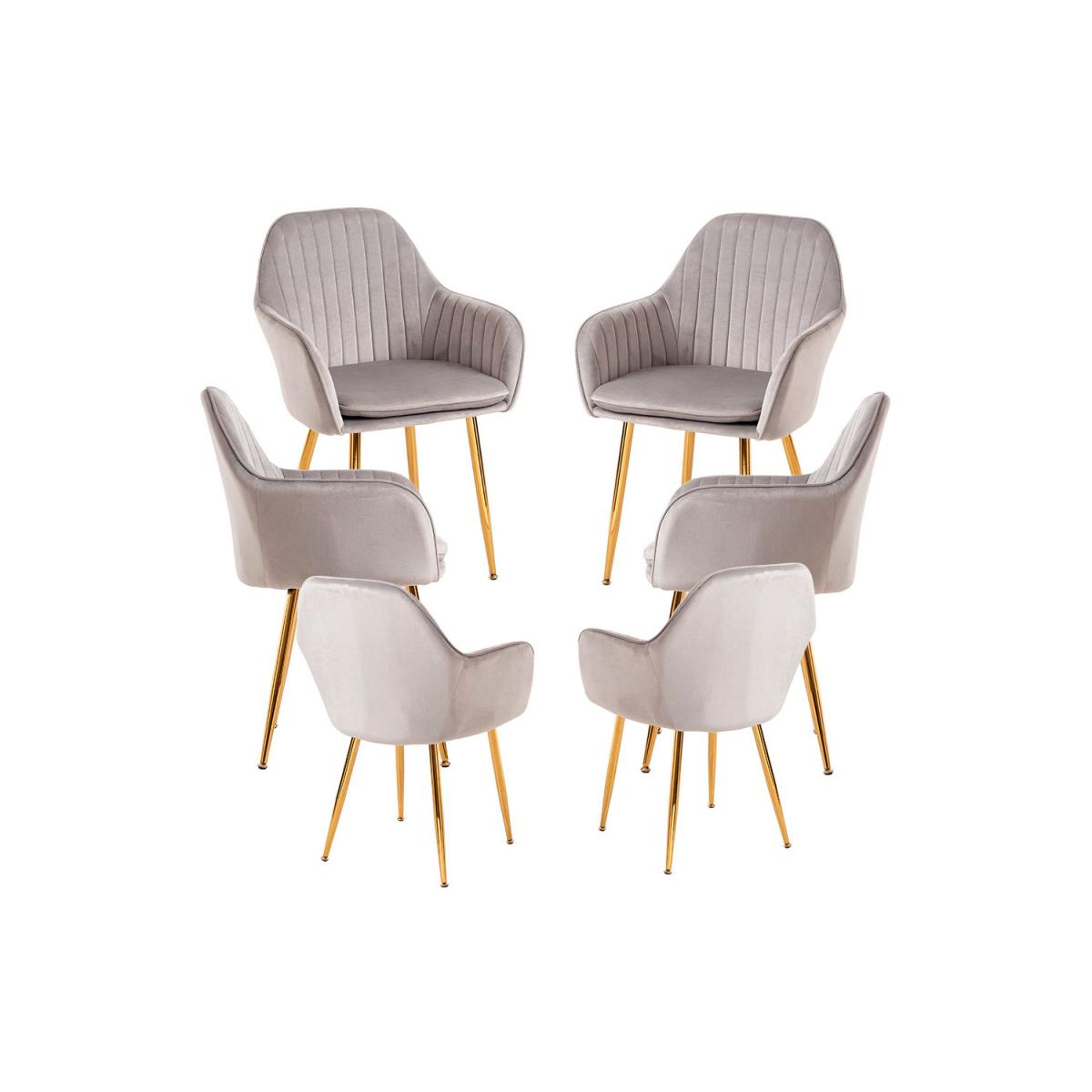 Regalos Miguel - Packs Sillas Comedor - Pack 6 Sillas Chic Golden - Gris claro