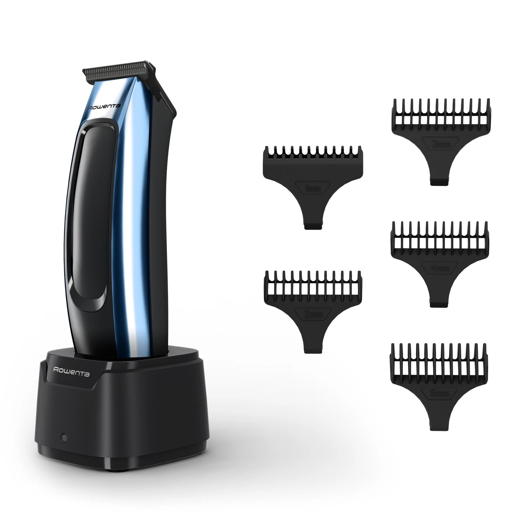 Rowenta - Recortadora de barba TN1851E0 con ajuste de 5 pasos (1 mm a 10 mm), cuchillas de carbono y 90 min de autonomía inalámbrica