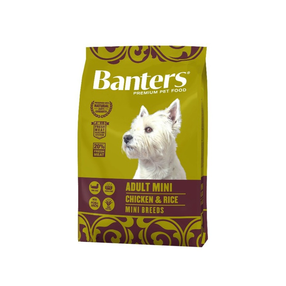 Banters Pienso para Perros Mini Adult Chicken And Rice 3 Kg - Desarrollo Muscular y Energía