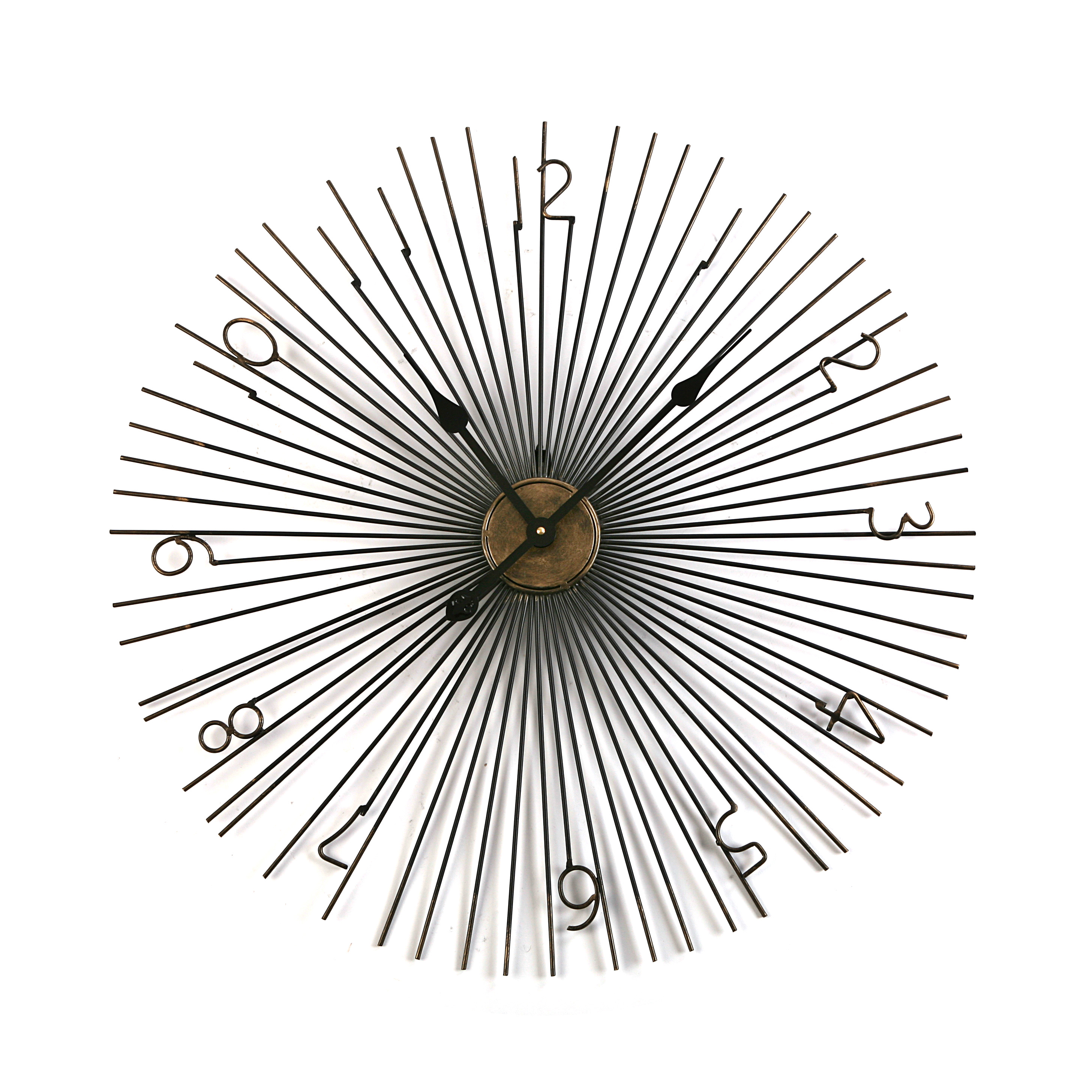 Versa Arniston Reloj de Pared Decorativo para la Cocina, el Salón, el Comedor o la Habitación, , Medidas (Al x L x An) 69 x 4 x 69 cm, Metal, Color Negro