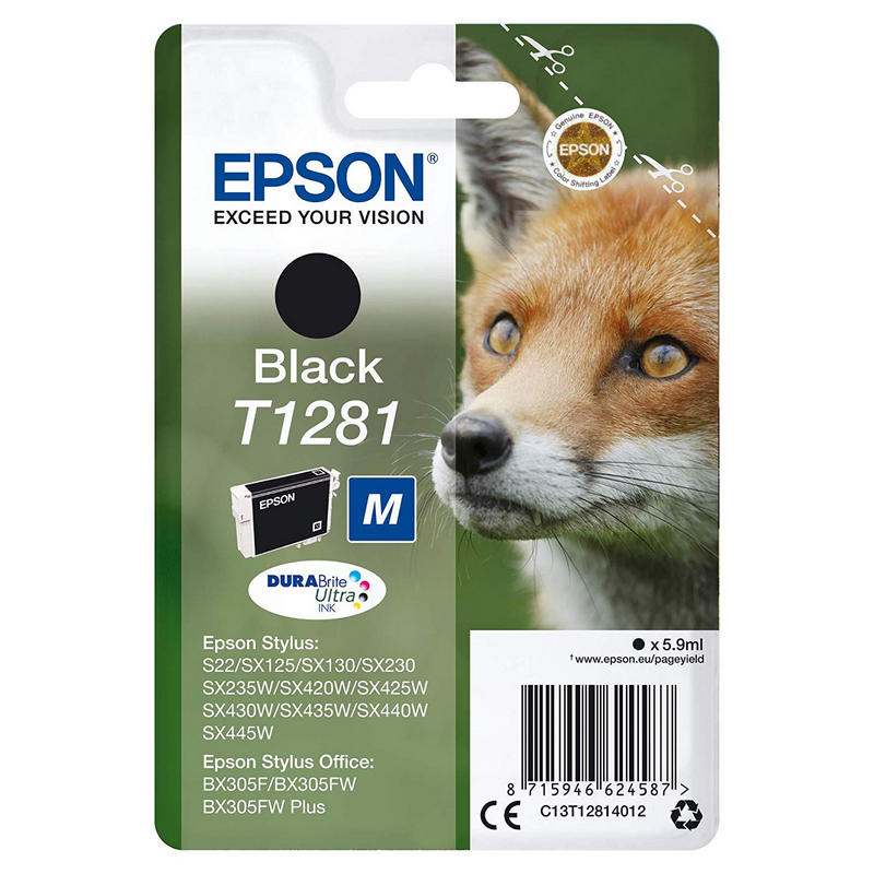 Cartucho de Tinta Negro Epson T1281 de Alta Calidad