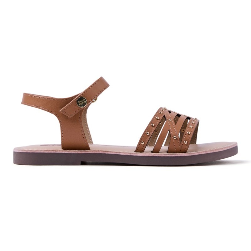 Sandalias planas niña GIOSEPPO 78944 CAMEL SANDALIA PALA REMACHES CAMEL 38062 26V