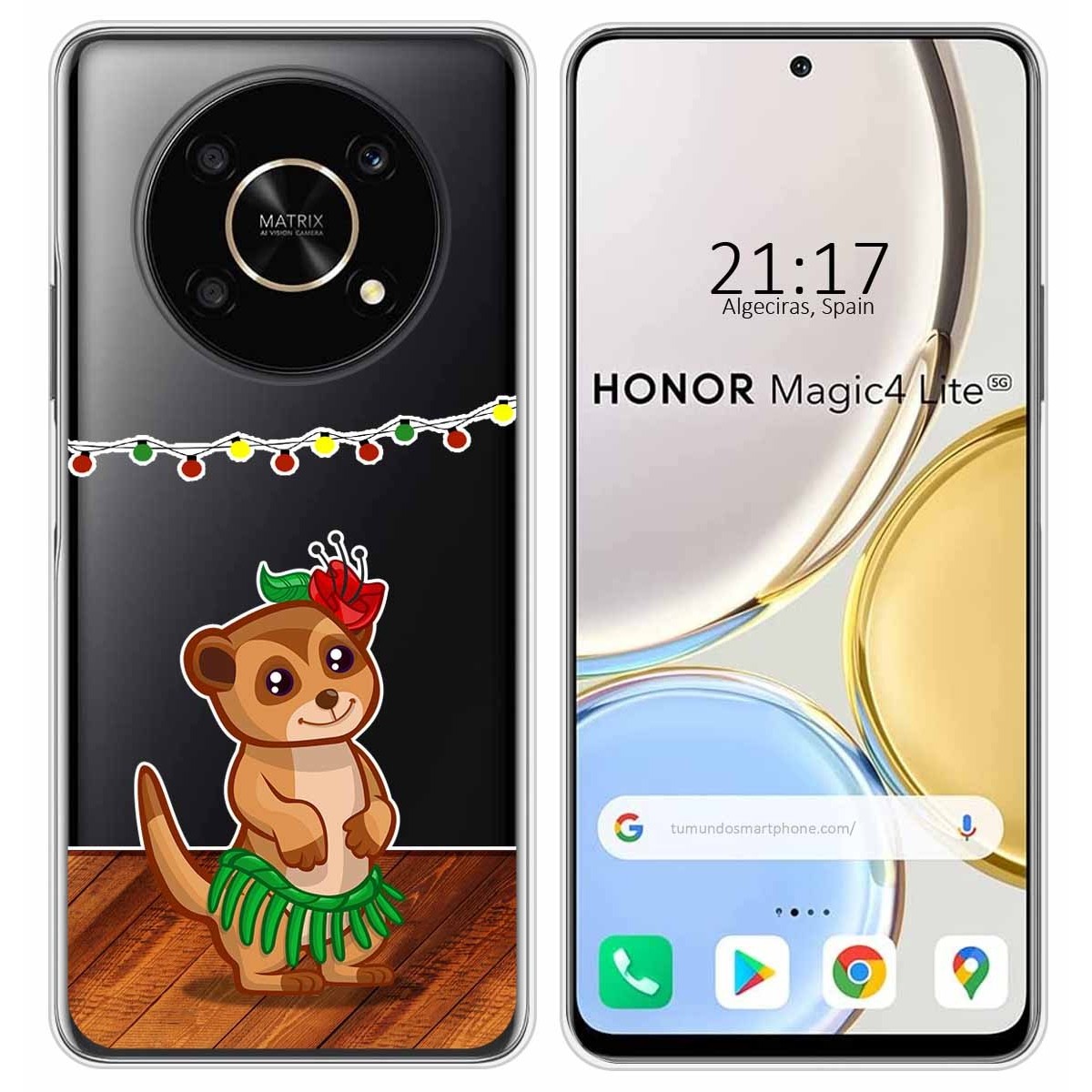 Funda Silicona Transparente para Huawei Honor Magic 4 Lite diseño Suricata Dibujos