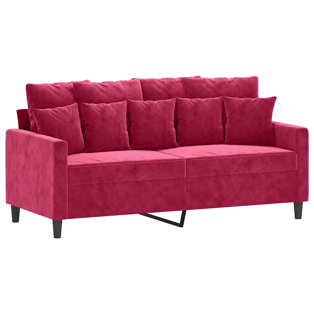 vidaXL Sofá de 2 plazas de terciopelo rojo tinto 140 cm