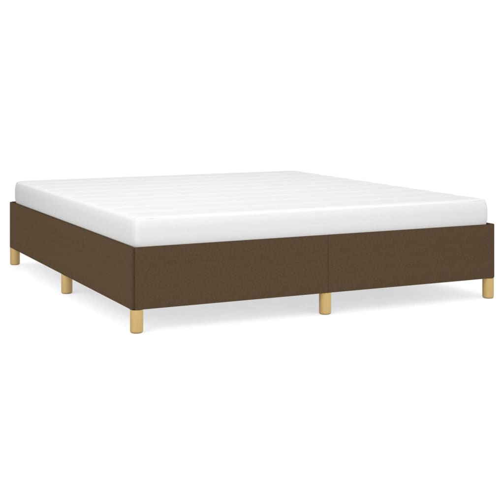 vidaXL Cama sin colchón de tela marrón oscuro 160x200 cm