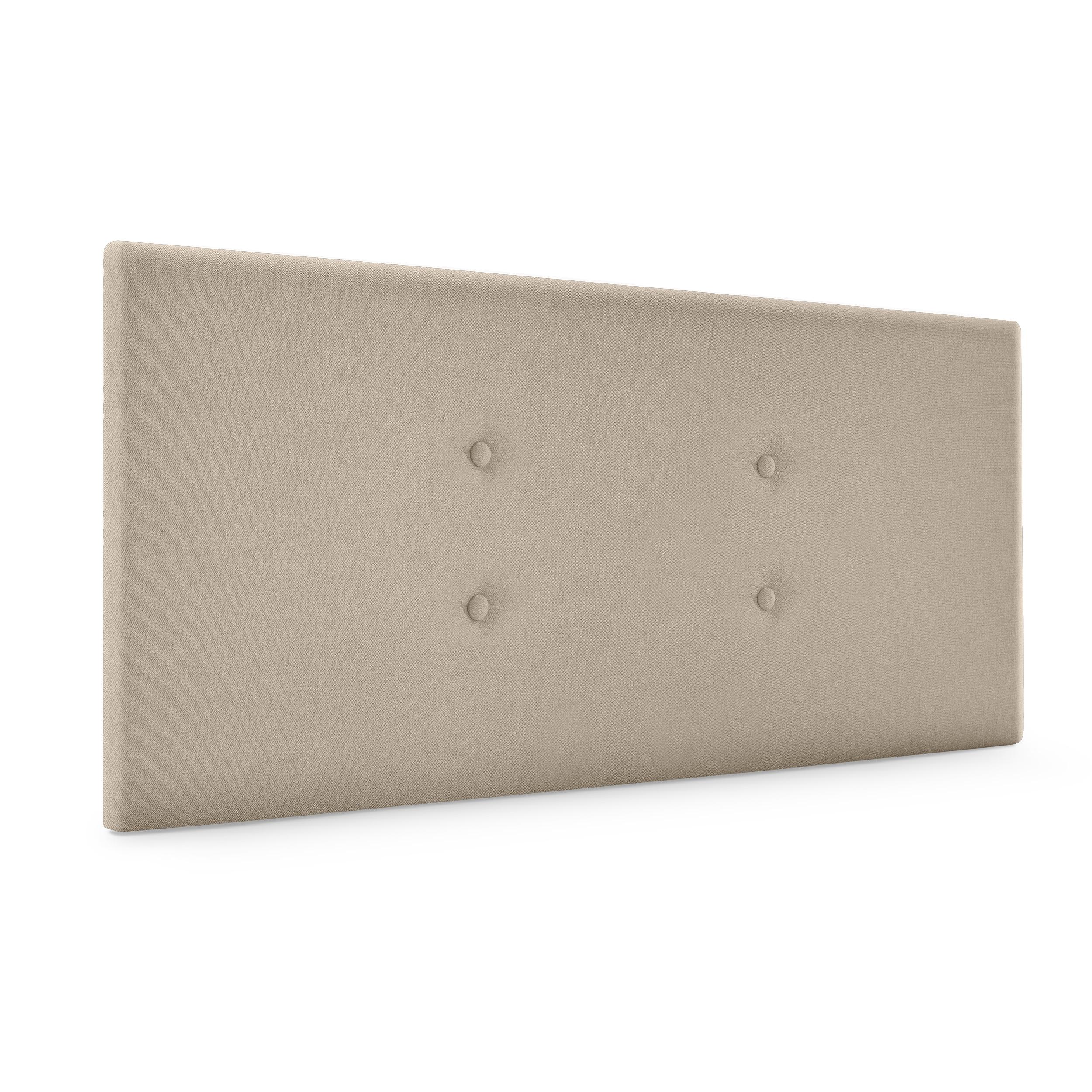 DHOME Cabecero de Polipiel o Tela Acualine con 2 Hileras de Botones Colores Cabezal Tapizado Cama Lujo (Beige Tela)