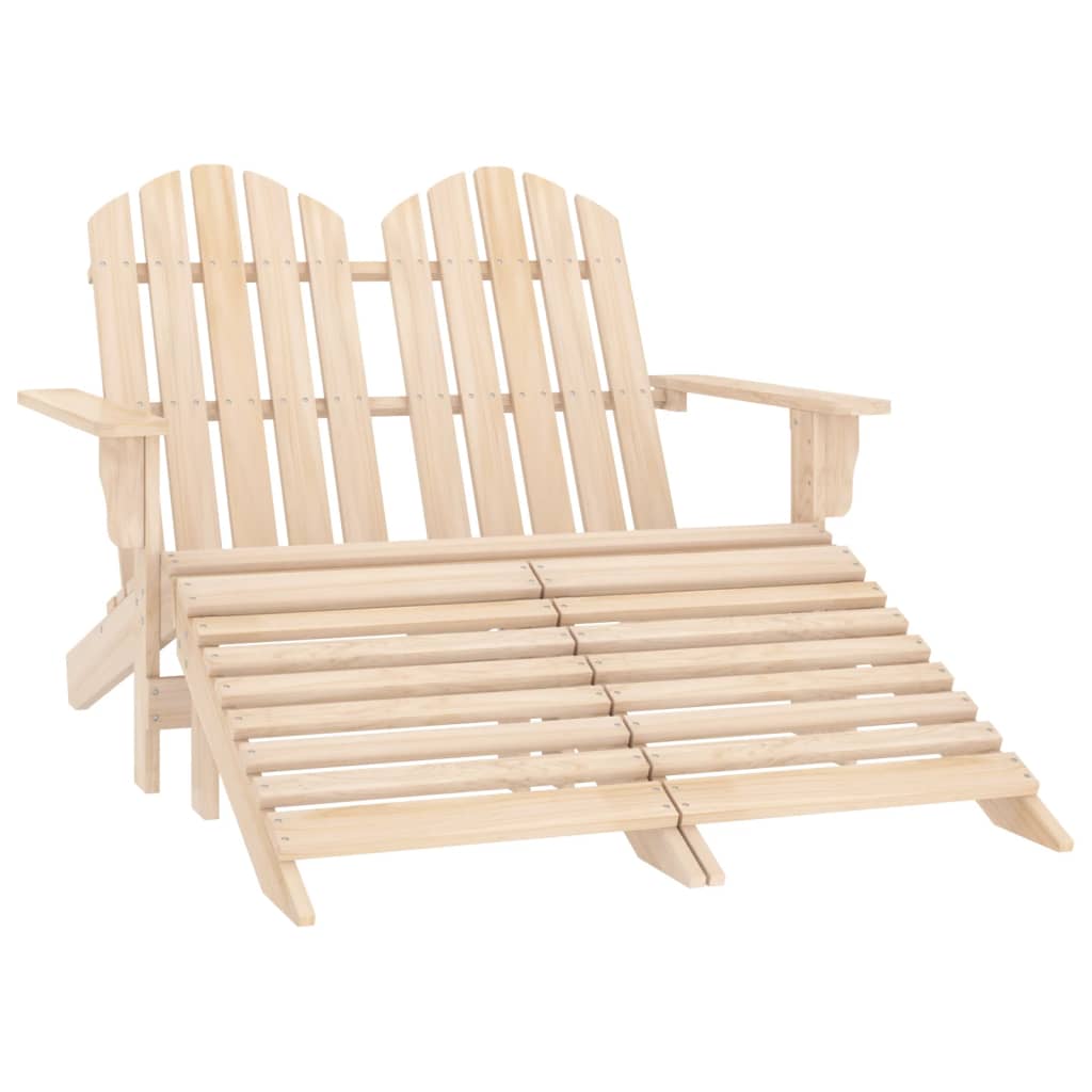 vidaXL Silla Adirondack de jardín 2 plazas madera de abeto