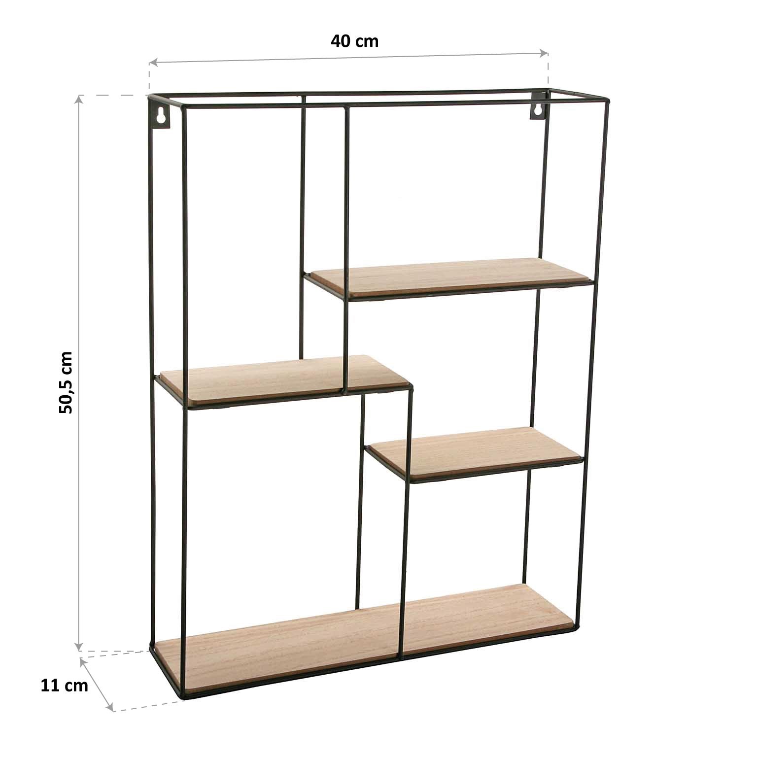 Versa Cedric Estantería de Pared de Estilo Industrial Biblioteca, con 6  Baldas o Estantes, Medidas (Al