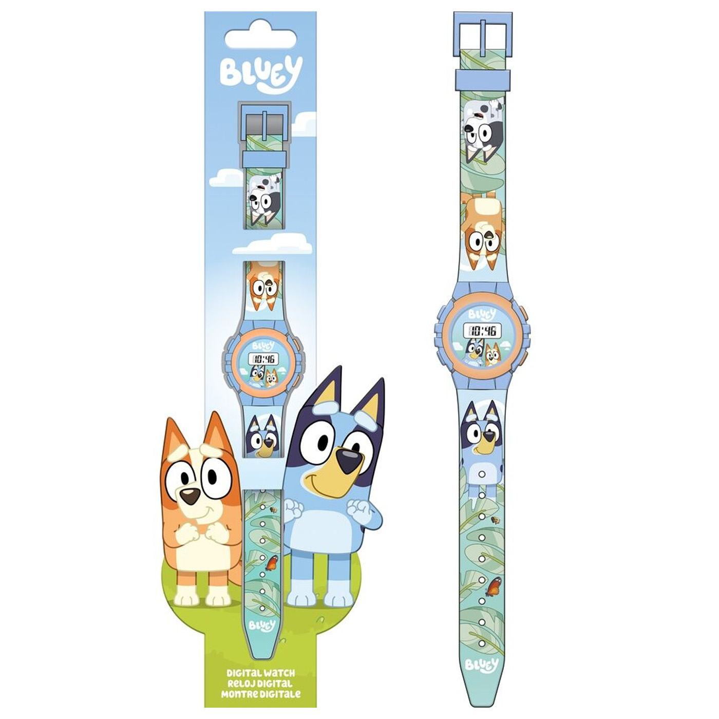 Reloj Bluey & Bingo 18x7,5x3cm Reloj Digital Automático Infantil 22cm Reloj Niñas y Niños Bluey Regalo Cumpleaños, Navidad, Reyes