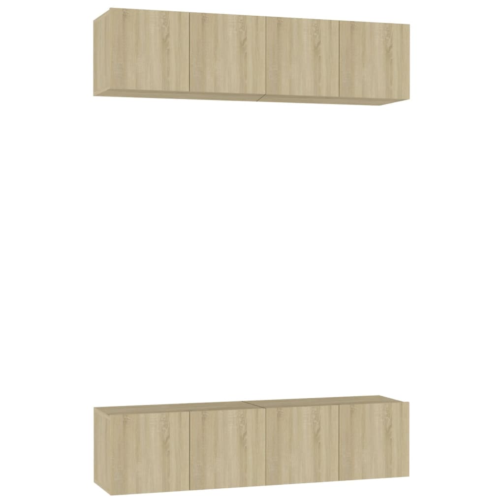 vidaXL Muebles de salón 4 uds madera ingeniería 60x30x30 cm, Mueble de Salon, Mueble TV, Mueble TV salon, Mesa de TV, Mueble tele