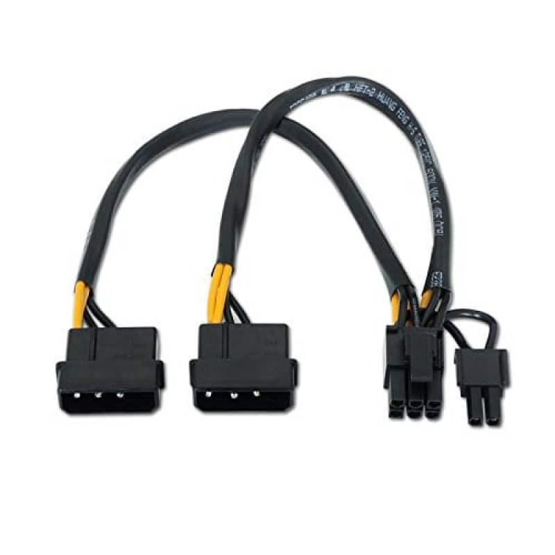 Nanocable power cable 2xmolex to pcie 20cm black
