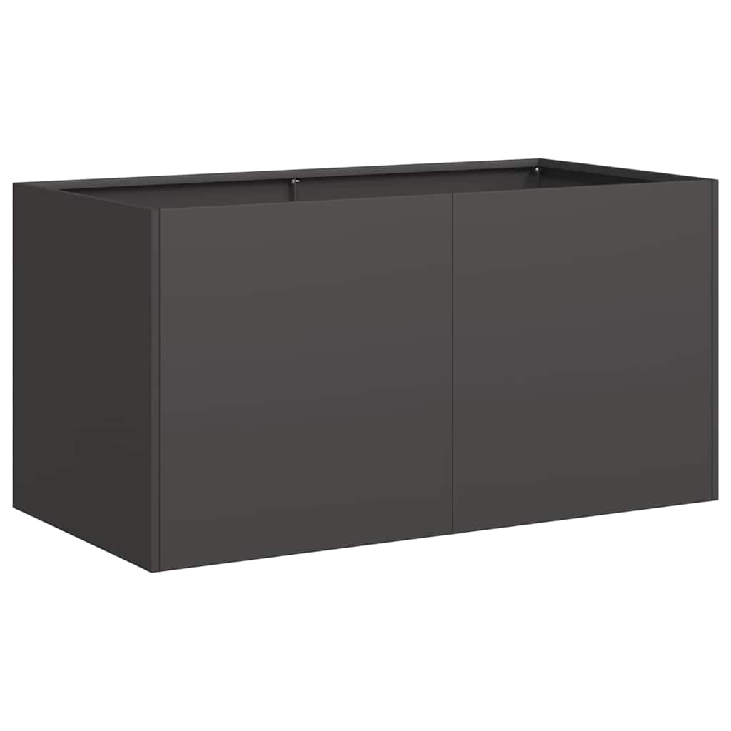 vidaXL Jardinera de acero laminado en frío negro 80x40x40 cm