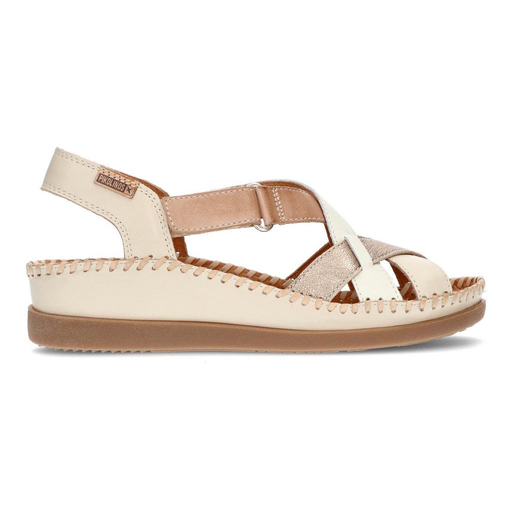 Pikolinos Sandalias Mujer Cómodas y Elegantes Marfil con Cuña