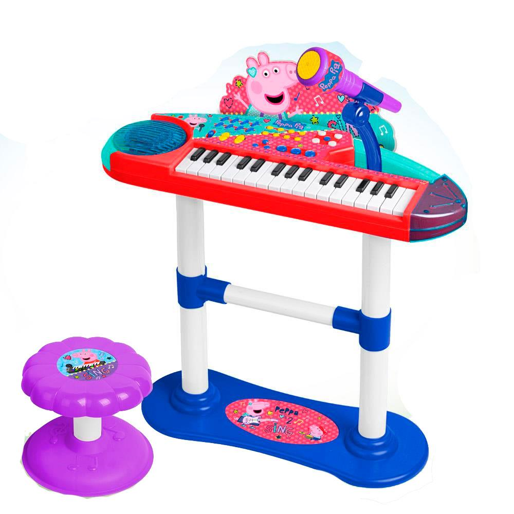 ÓRGANO CON MICRÓFONO, PIE Y BANQUETA (Peppa pig 2353)