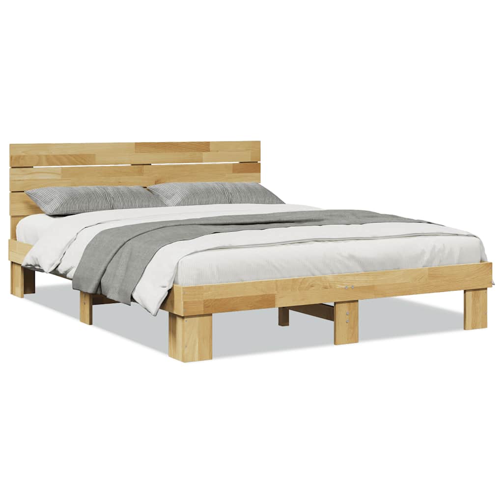 vidaXL Estructura de cama con cabecero sin colchón 135x190 cm