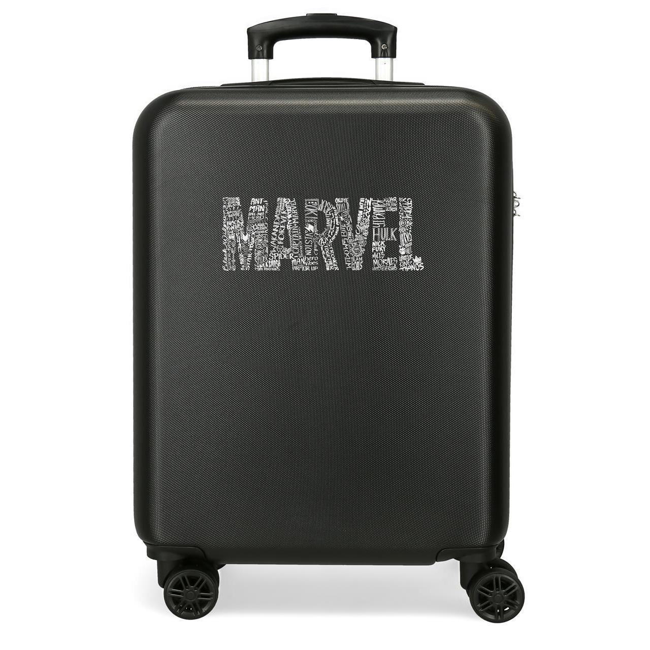 Maleta de cabina Marvel characters logo negro 38x55x20 cm