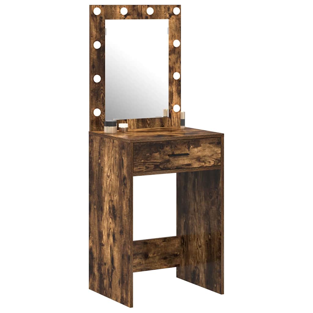 vidaXL Mesa de Tocador con cajón Roble ahumado 50 x 41 x 135 cm
