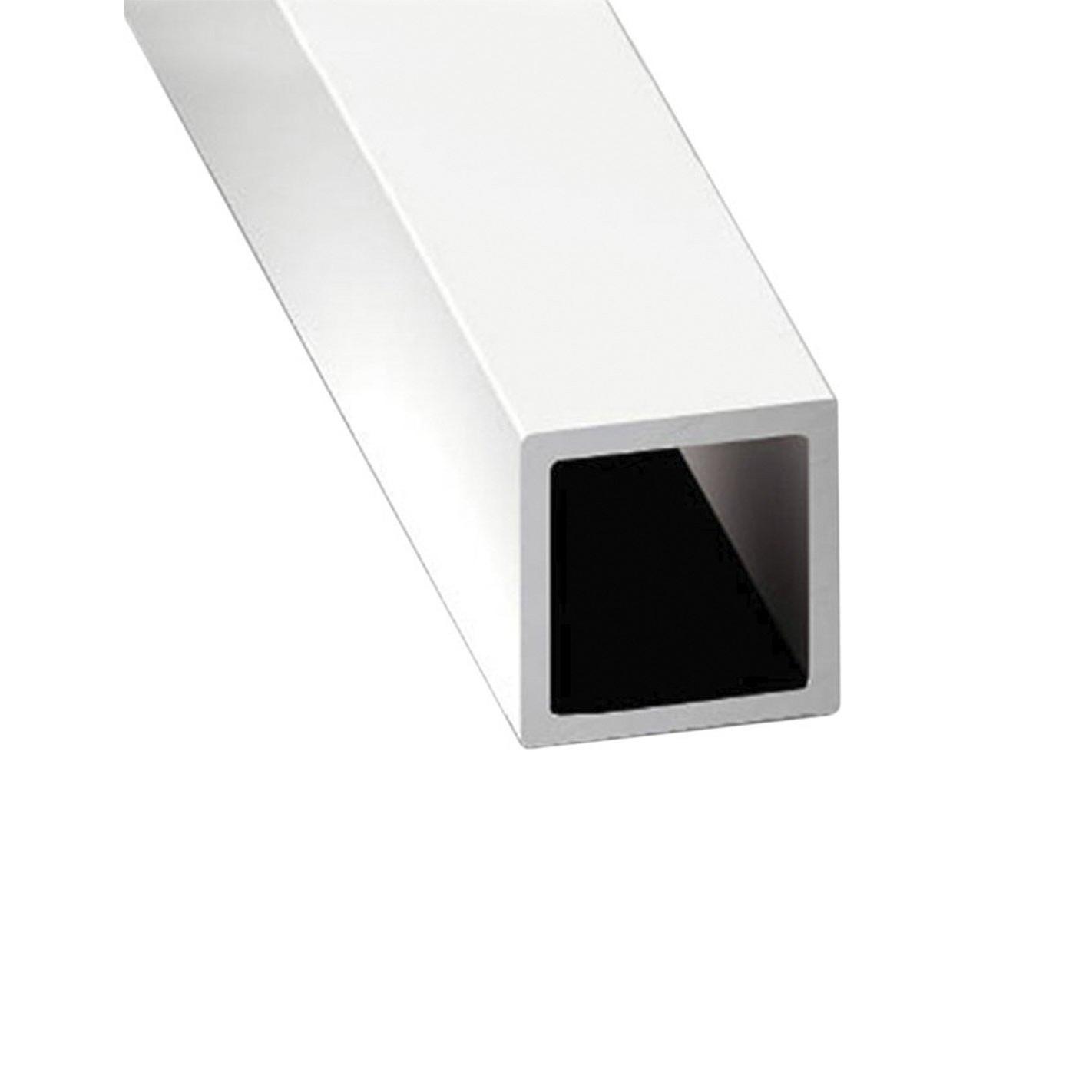 Perfil de Aluminio Blanco - Tubo cuadrado - x3 unds - 2'10m