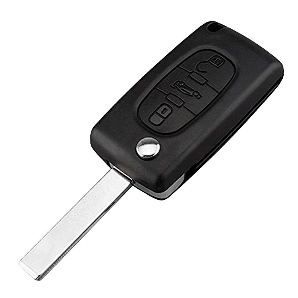 Ociodual Carcasa Llave Mando de 3 Botones Maletero CE0536 HU83 Compatible con Peugeo 206 207 306 307 308 407 Citroe C2 C3 C4 C5