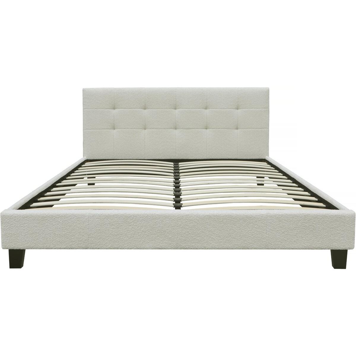 Habitat y Jardin - Cama de tela bouclette "Julia" 140x190cm - Crema