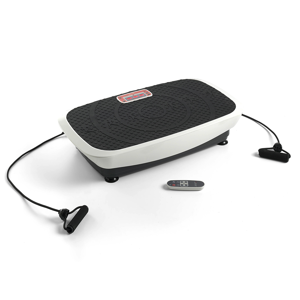 Eco-De Plataforma Vibratoria Oscilante Body Plate 3000, Máquina De Ejercicio con 50 Niveles Y Bandas Elásticas, Mando Remoto
