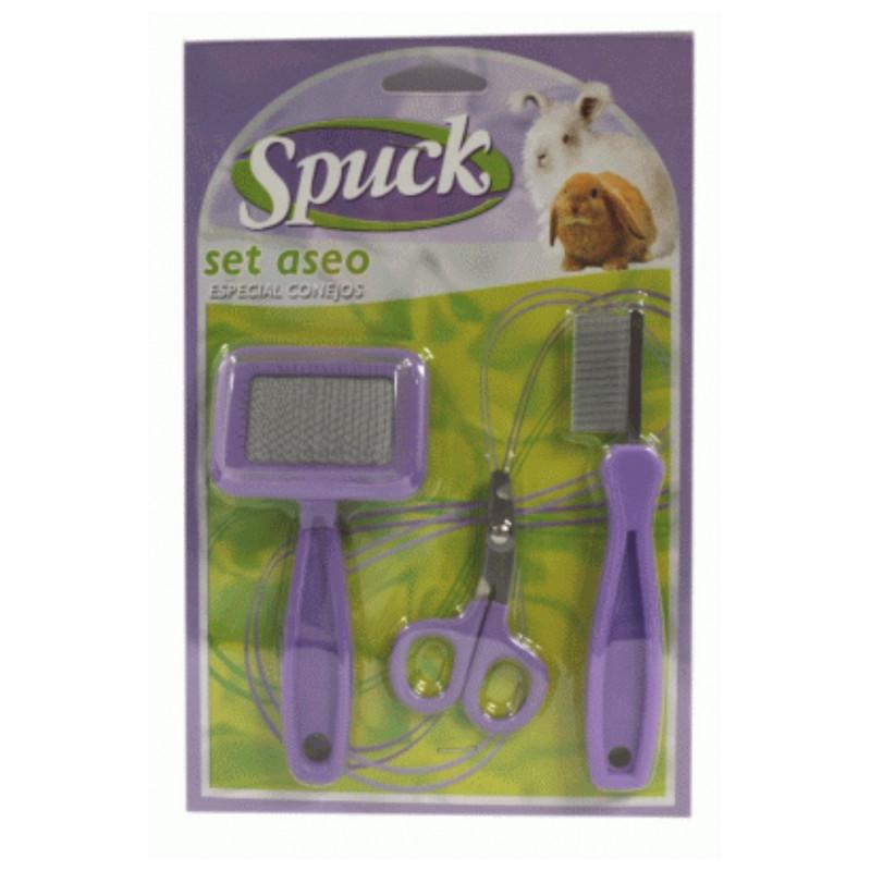 Set Aseo Roedores 3 Piezas Spuk Peine carda y corta uñas para conejos y cobayas