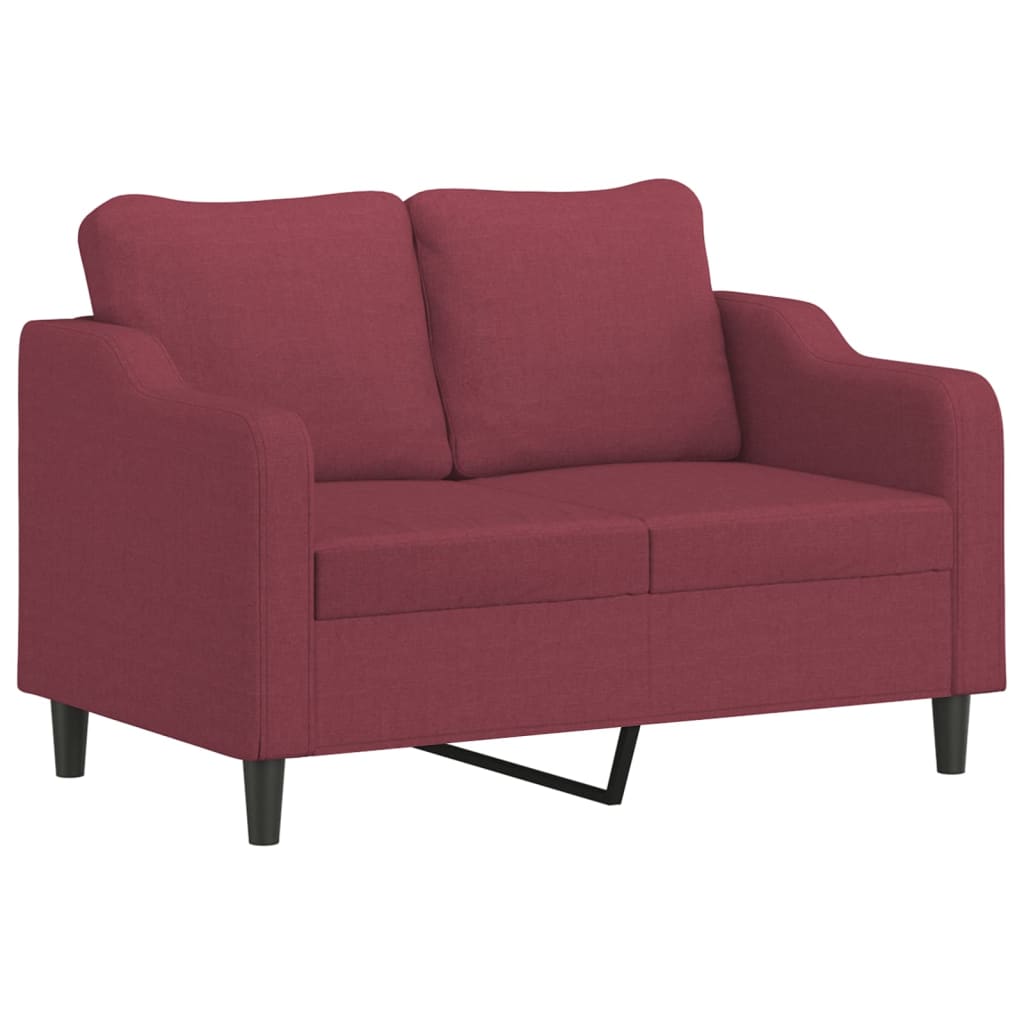 vidaXL Sofá de 2 plazas de tela rojo tinto 120 cm