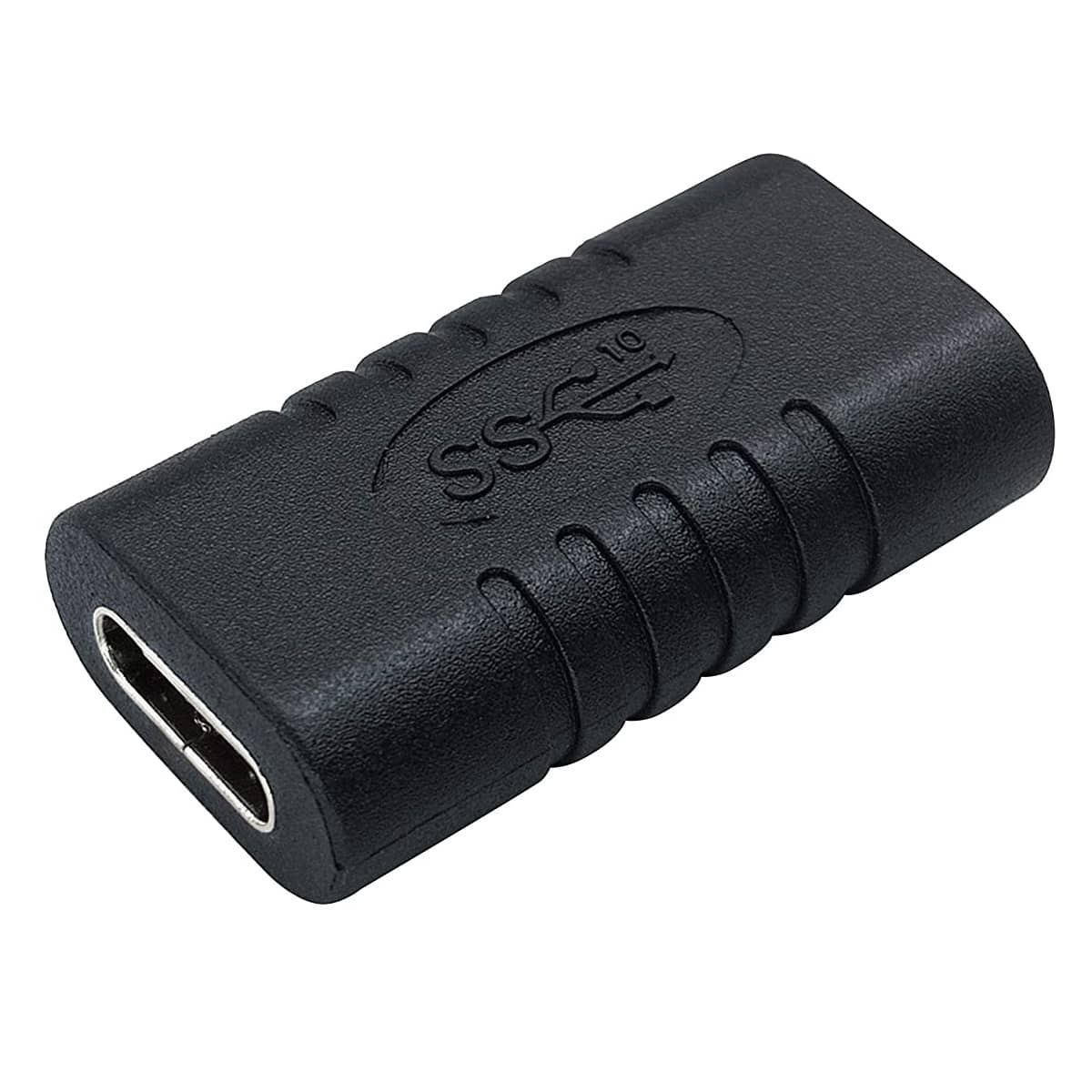 CABLEPELADO Empalme USB Tipo C | Adaptador Acoplador Hembra a Hembra | Transferencia de Hasta 10 Gbps | Negro