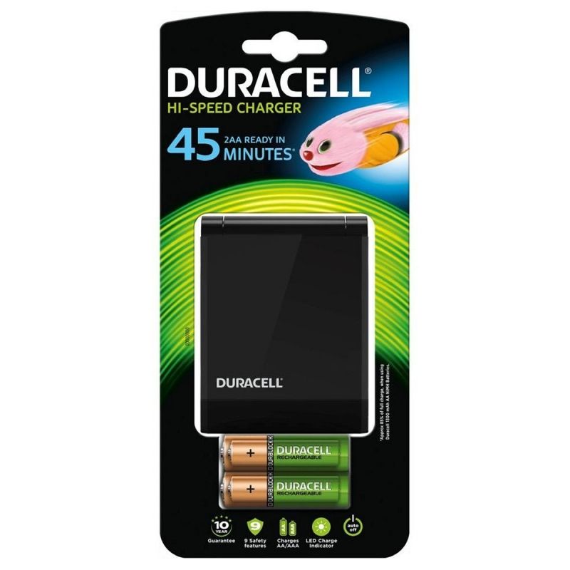 Cargador de pilas duracell cef27eu-eu/ capacidad 2 pilas/ aa y aaa
