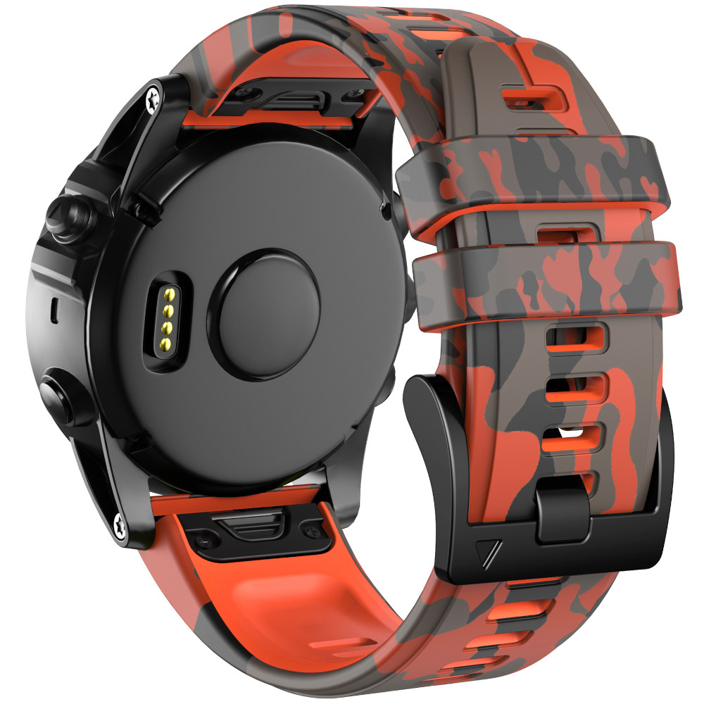 Correa de Silicona para Garmin Fenix 8 - 47mm / Fenix 7 / Fenix 6 / Forerunner 935 / Approach S60, Colores Camuflaje Militar Conectores Quickfit 22mm