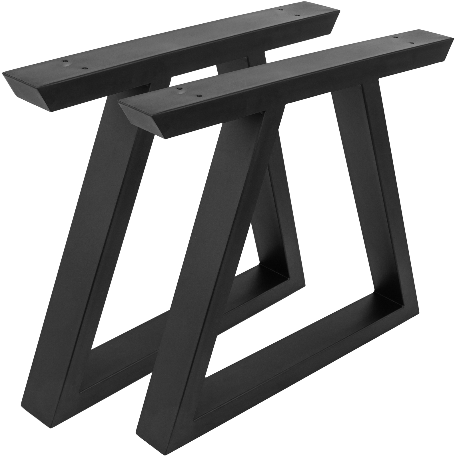Pies rectangulares para mesita y banqueta Patas en acero negro 480 x 60 x 420 mm 2-pack - PrimeMatik