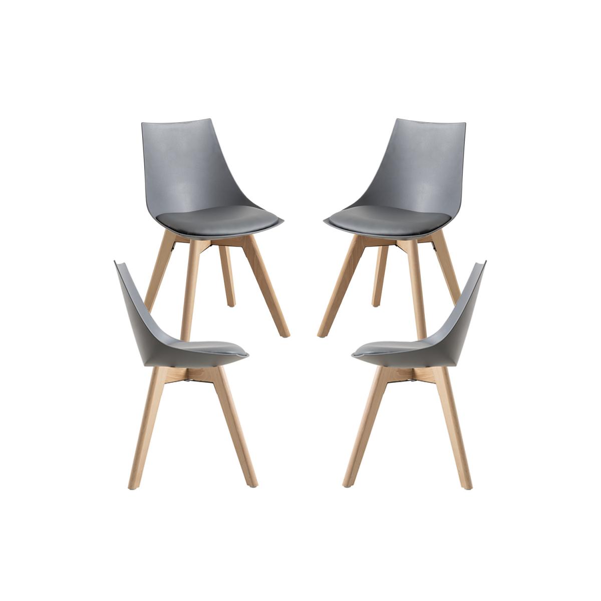 Regalos Miguel - Packs Sillas Comedor - Pack 4 Sillas Blok - Gris oscuro