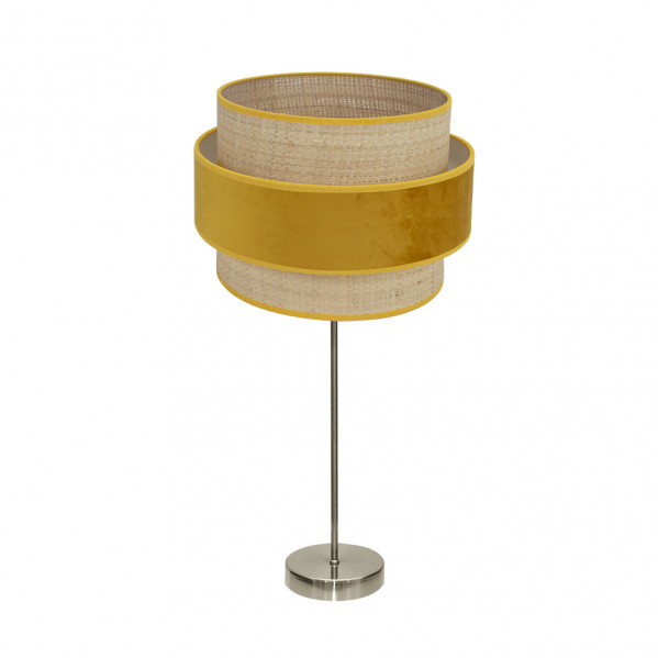 Sobremesa alto reyes 1xe27 cuero/natural-yema 64x30x30 cm