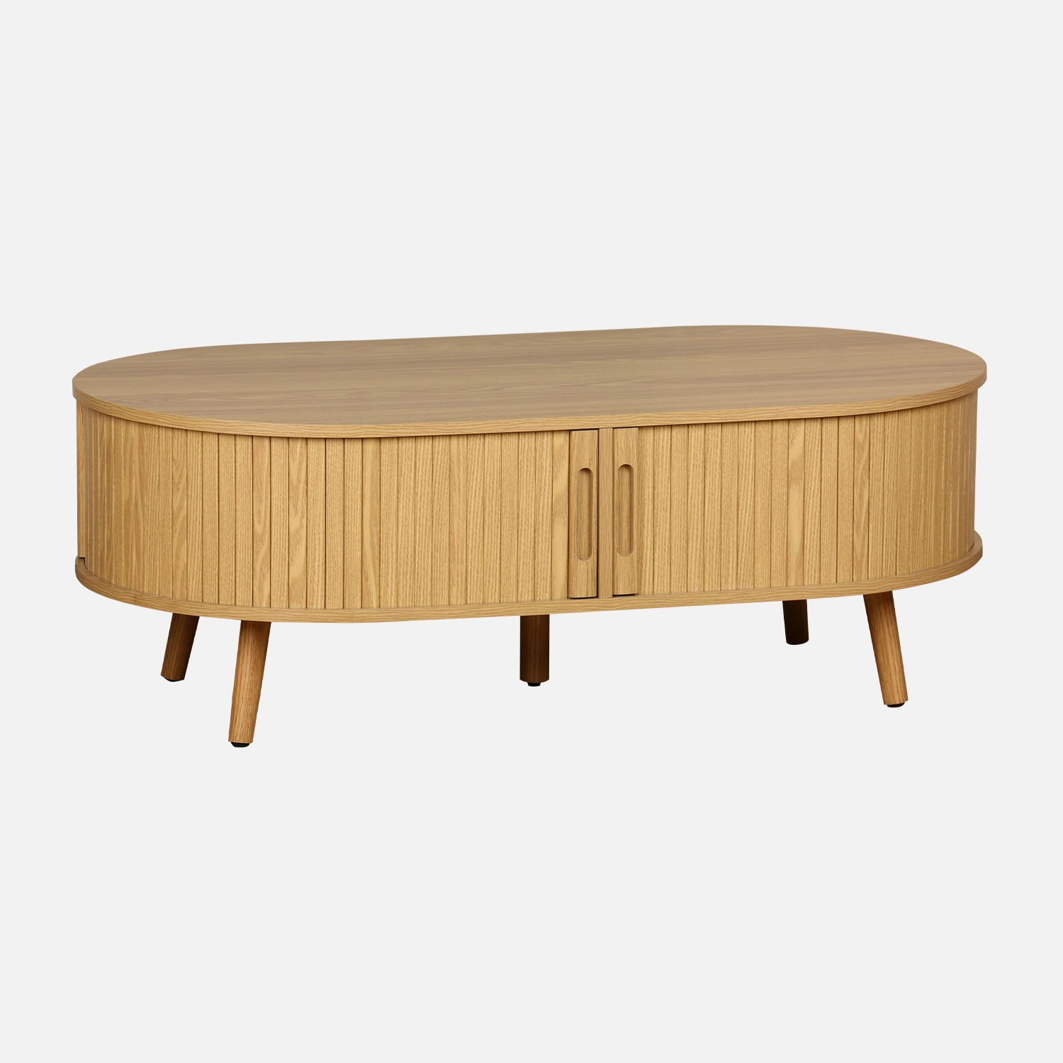 sweeek - Mesa de centro con puertas correderas y efecto madera , Legacy , 110x59x39