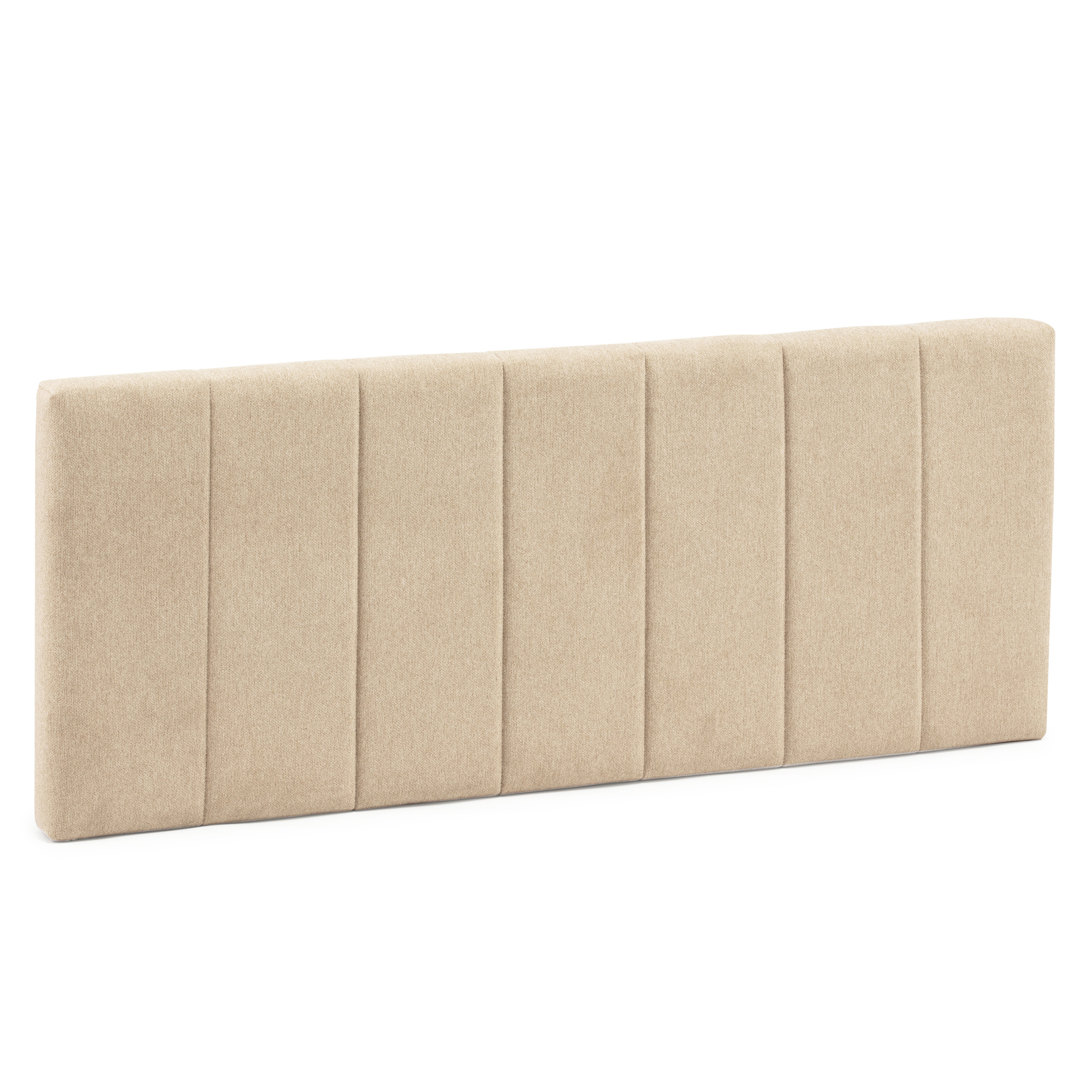 Cabecero Creta 140x60 Beige (Crema) VS Venta-Stock - Tela Poliéster - Bordado Rayas Verticales - Acolchado Volumen - Estructura Sólida - Fácil Instalación