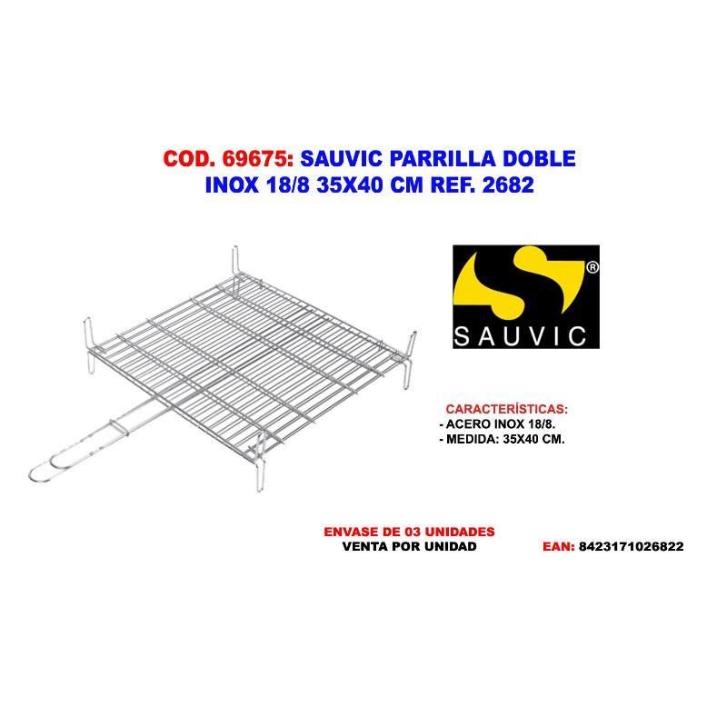 Sauvic  parrilla  doble inox 18-8 35x40  2682