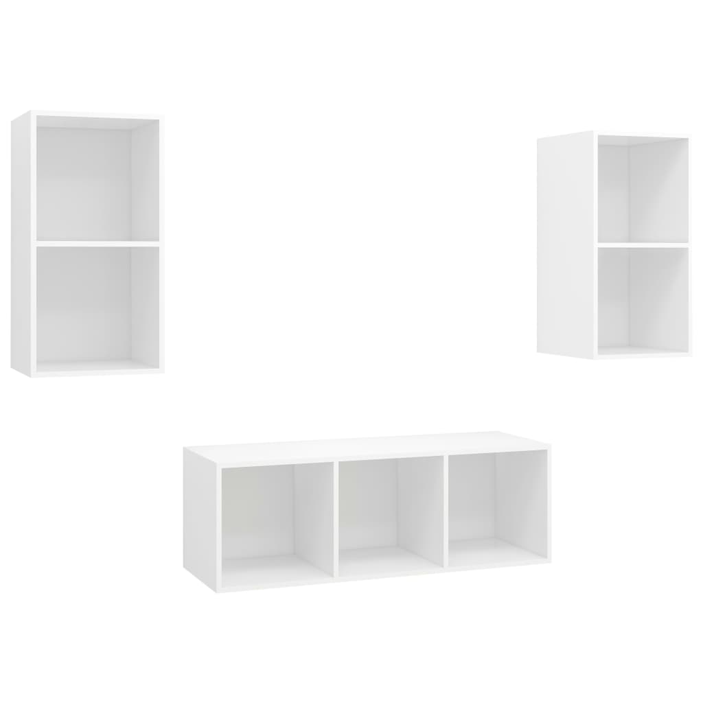 vidaXL Muebles de salón 3 piezas madera de ingeniería con, Mueble de Salon, Mueble TV, Mueble TV salon, Mesa de TV, Mueble tele