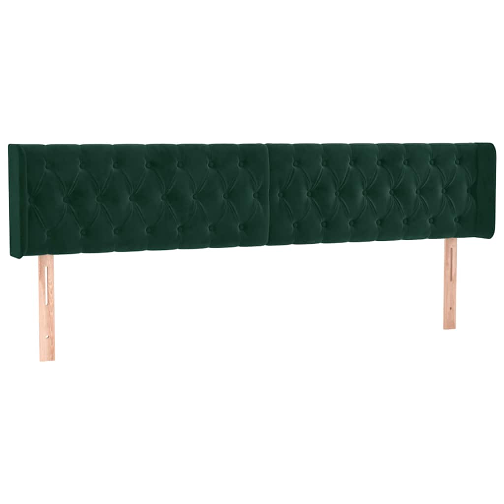 vidaXL Cabecero con LED de terciopelo verde oscuro 203x16x78/88 cm