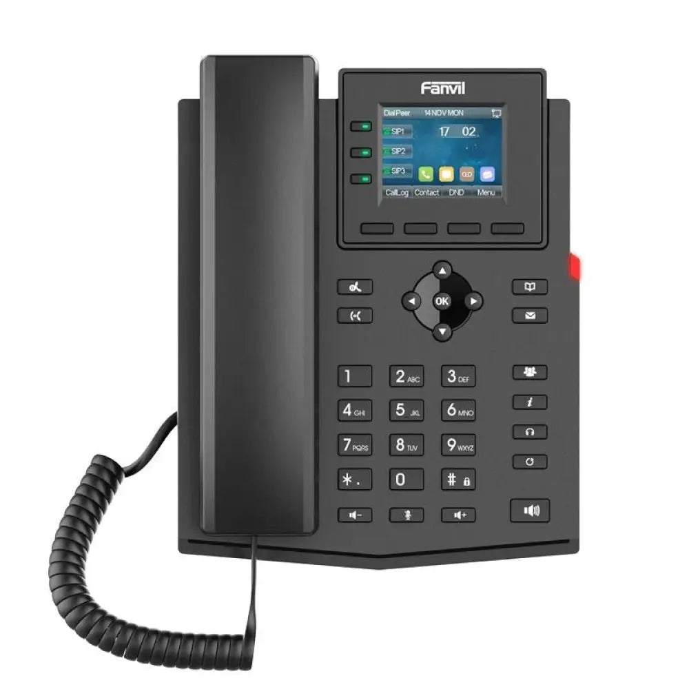 Teléfono IP Fanvil X303G 4 líneas LCD PoE Gigabit Ethernet Negro escritorio/pared