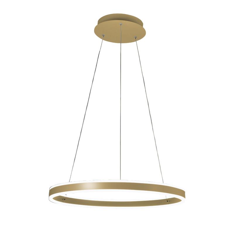 Lámpara colgante LED Palau 60W 3000K regulable Ø60cm Oro Mate - Diseño moderno en metal y metacrilato - Fabas Luce