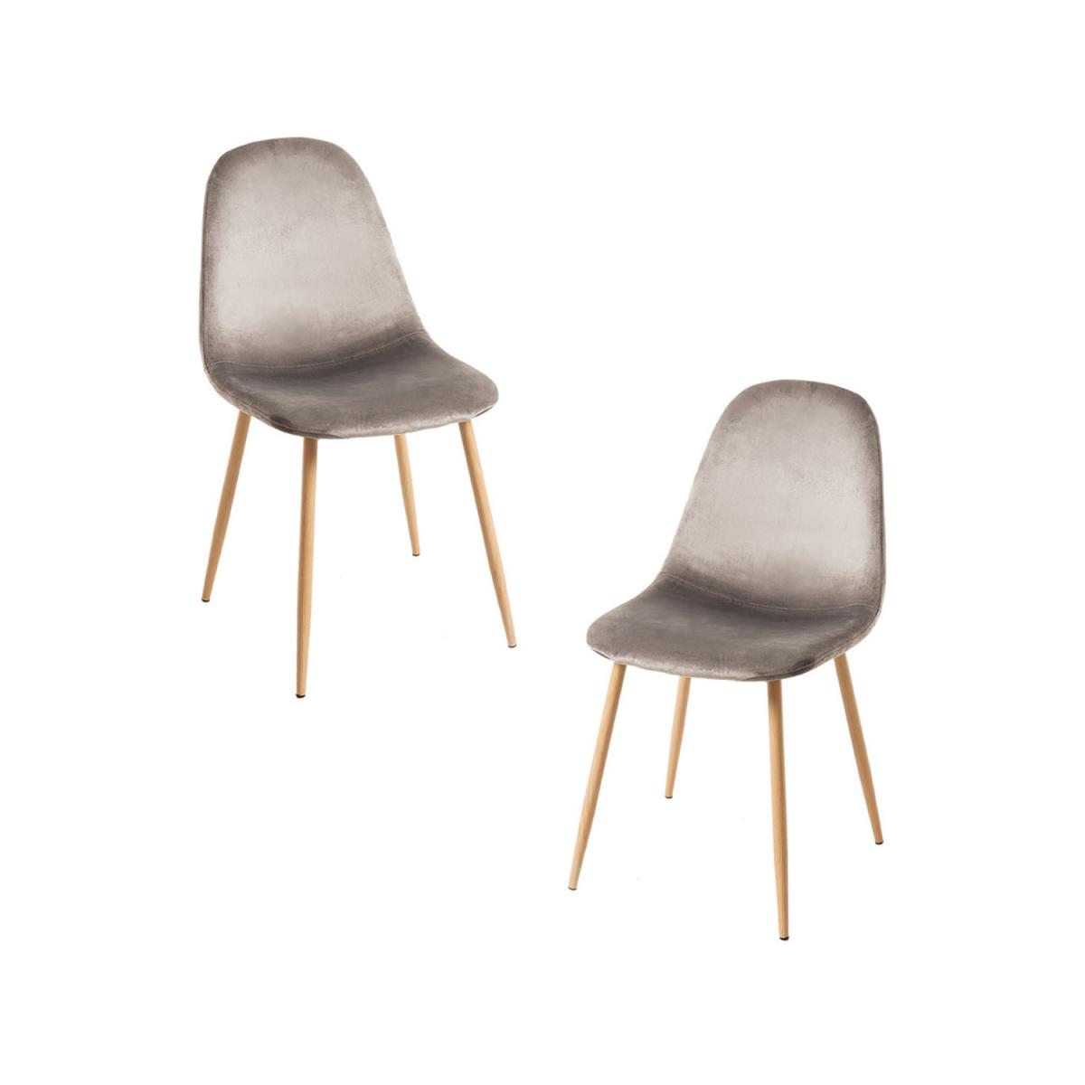 Regalos Miguel - Packs Sillas Comedor - Pack 2 Sillas Teok Terciopelo - Gris