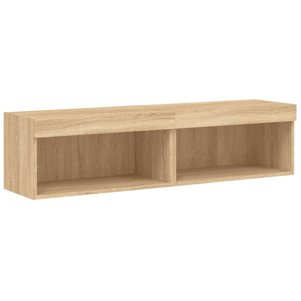 vidaXL Muebles para TV con luces LED 2 uds 60x30x30 cm, Mueble de Salon, Mueble TV, Mueble TV salon, Mesa de TV, Mueble tele