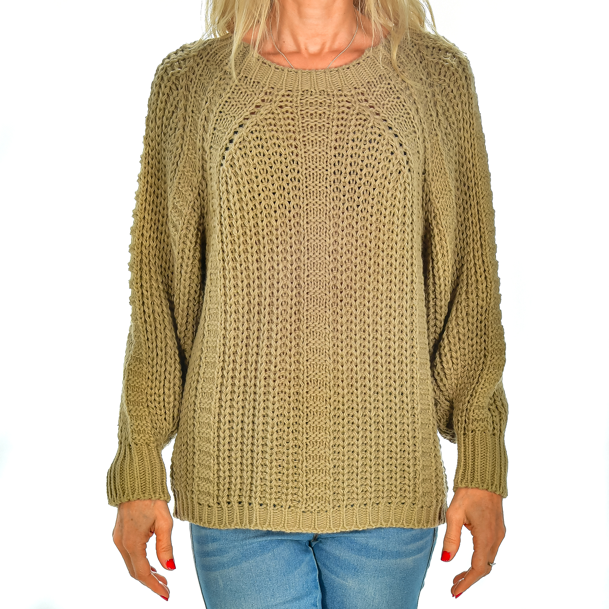 Firenze Artegiani. Jersey de cuello redondo oversized talla única. Made in Italy.