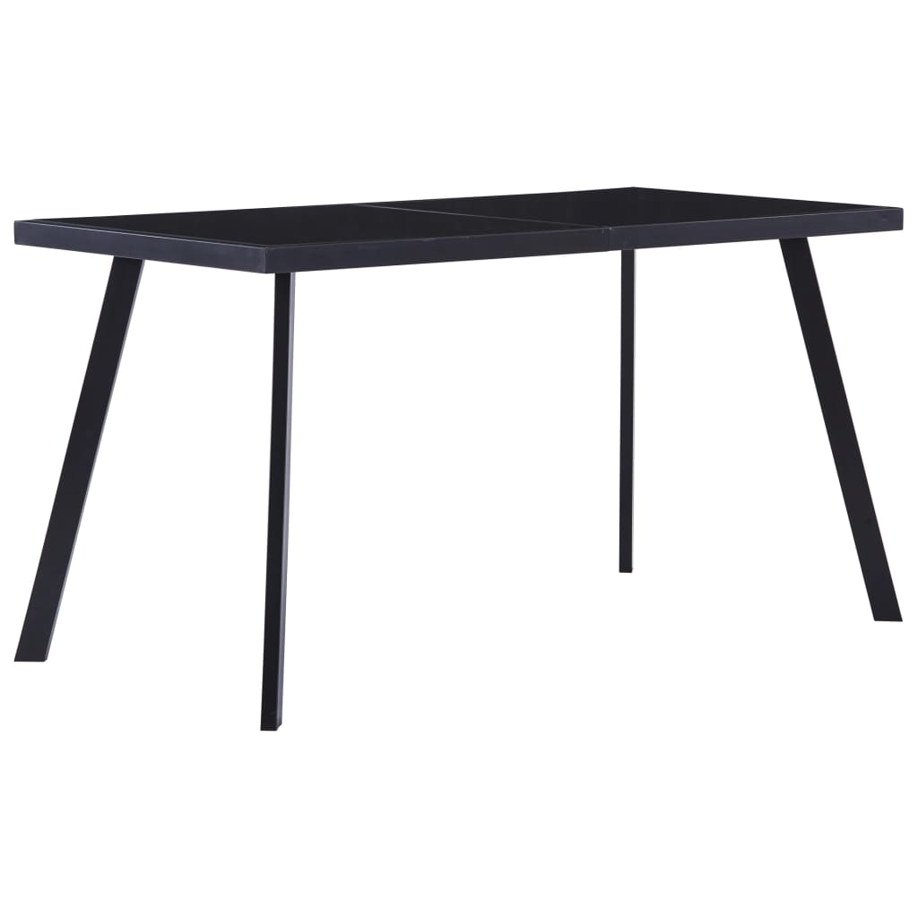 vidaXL Mesa de comedor de vidrio templado negro en dimensiones 120 x 60 x 75 cm/140 x 70 x 75 cm/160 x 80 x 75 cm y más | estructura resistente ideal para salón dormitorio o estudio